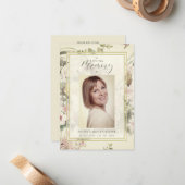 Vintage Beerdigung der Gedenkstätte Mitteilungskarte (Vorderseite/Rückseite Beispiel)