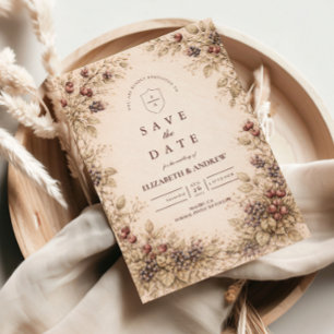 Vintage-Beeren-Botanical-Hochzeit Save The Date