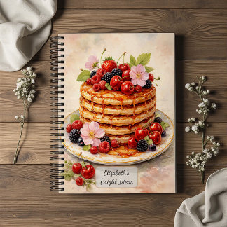Vintage-Beeren-Pfannkuchen-Stapel Notizblock