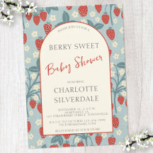 Vintage Beeren Süße Erdbeere Babyparty