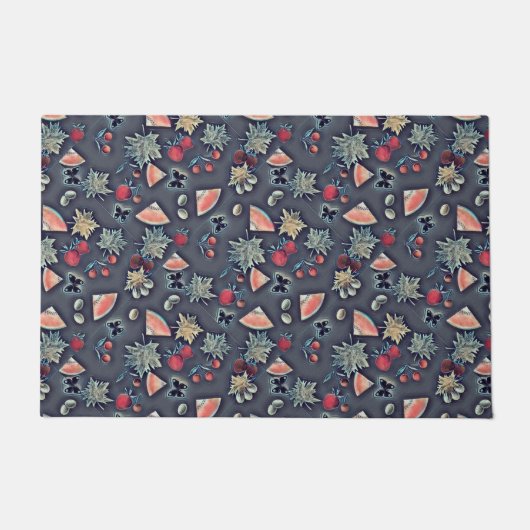 Vintage Beerenbeere Wassermelone Fußmatte (Vorderseite)