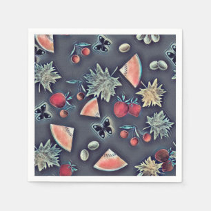 Vintage Beerenbeere Wassermelone Serviette