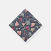 Vintage Beerenbeere Wassermelone Serviette (Ecke)