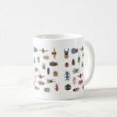 Vintage Beetle Insect Pattern Entomology Nature Kaffeetasse (VorderseiteRechts)