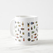 Vintage Beetle Insect Pattern Entomology Nature Kaffeetasse (Vorderseite Links)