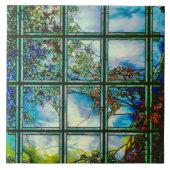 Vintage beflecktes Glasfenster-landschaftliche Fliese (Vorderseite)
