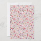 Vintage Beförderung Elfenbeinrosa Goldene Rose Gin Einladung (Rückseite)