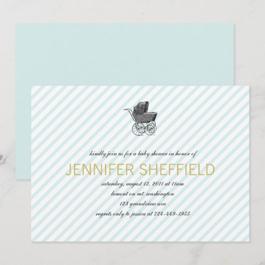 Vintage Beförderung - Kinderdusche Einladung (Vorne/Hinten)