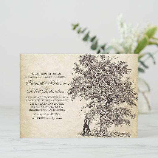 Vintage Begegnungsfeier Einladung (Stehend Vorderseite)