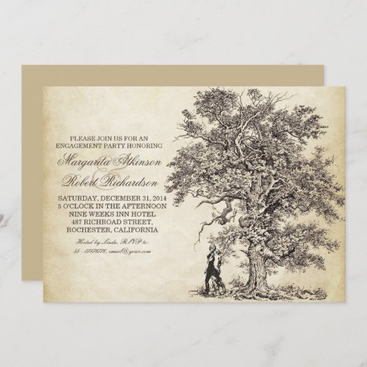 Vintage Begegnungsfeier Einladung (Vorne/Hinten)