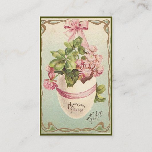 Vintage Begrüßung des Ostereis Visitenkarte (Vorderseite)