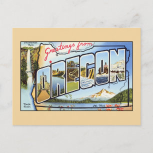 Vintage Begrüßungen aus Oregon Postkarte