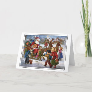 Vintage Begrüßungskarte für den Weihnachtsmann und Feiertagskarte