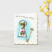 Vintage Begrüßungskarte Karte (Gelbe Blume)