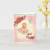 Vintage Begrüßungskarte Karte (Gelbe Blume)