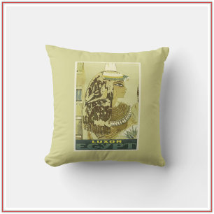 Vintage Beige Ägypten Reiseplakat Kissen