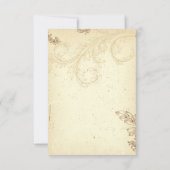 Vintage beige Blätterblatthochzeit RSVP (Rückseite)
