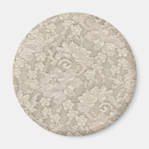 Vintage beige Blumenspitze Magnet
