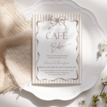 Vintage Beige Bogen Cafe Bebe Kaffee Babyparty