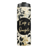 Vintage Beige Botanische Kräuter Blätter Wildblume Thermosbecher (Vorderseite)