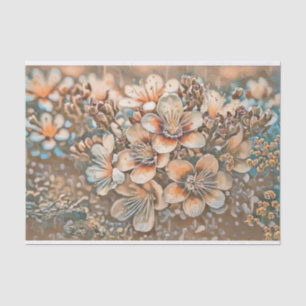Vintage beige braune Kirschblüten Zeichnung Seidenpapier
