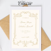 Vintage Beige-Einladung Einladung