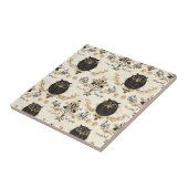Vintage Beige Eule Naturmuster Fliese (Seite)