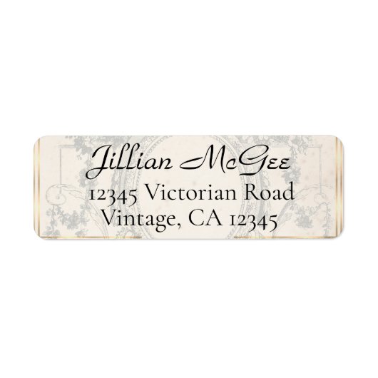 Vintage Beige, Gold Ornate Address Labels (Vorne)