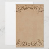 Vintage Beige Hochzeit Briefpapier (Vorne/Hinten)