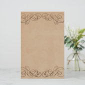 Vintage Beige Hochzeit Briefpapier (Stehend Vorderseite)