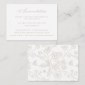 Vintage Beige-Hochzeitsunterkünfte Begleitkarte (Vorne/Hinten)