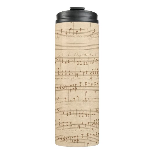 Vintage beige music notes thermosbecher (Vorderseite)