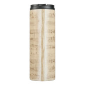 Vintage beige music notes thermosbecher (Rückseite)