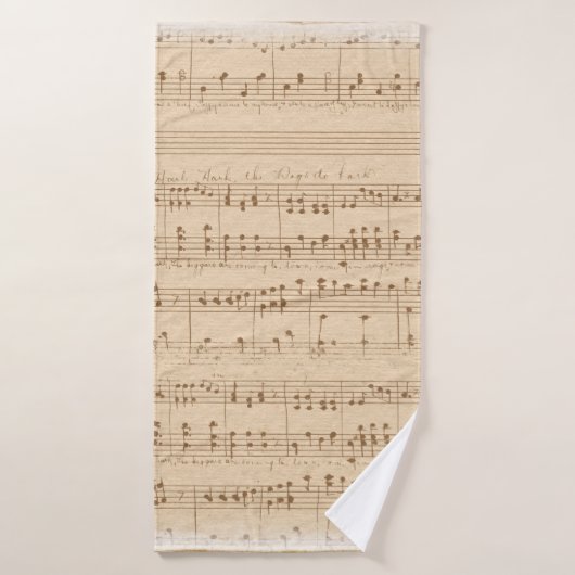 Vintage beige Musiknoten Badehandtuch (Badehandtuch)