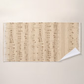 Vintage beige Musiknoten Badehandtuch (Badehandtuch)
