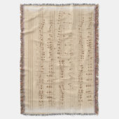 Vintage beige Musiknoten Decke (Vorderseite Vertikal)