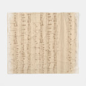 Vintage beige Musiknoten Fleecedecke (Vorderseite (Horizontal))