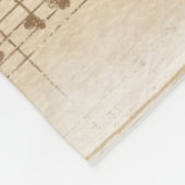 Vintage beige Musiknoten Fleecedecke (Ecke)