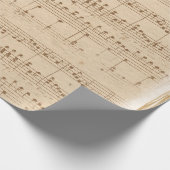 Vintage beige Musiknoten Geschenkpapier (Ecke)