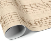Vintage beige Musiknoten Geschenkpapier (Rolleneckpunkt)
