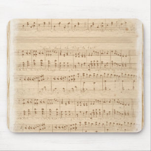 Vintage beige Musiknoten Mousepad
