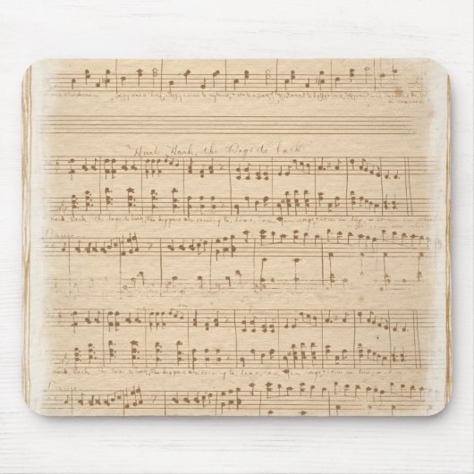 Vintage beige Musiknoten Mousepad (Vorne)