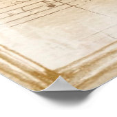 Vintage beige Musiknoten Poster (Ecke)