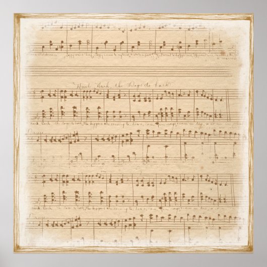 Vintage beige Musiknoten Poster (Vorne)