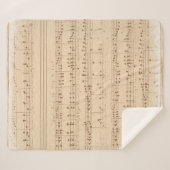 Vintage beige Musiknoten Sherpadecke (Vorderseite (Horizontal))