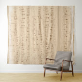 Vintage beige Musiknoten Wandteppich (Beispiel (Horizontal))