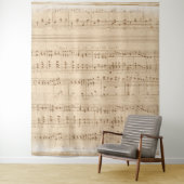 Vintage beige Musiknoten Wandteppich (Beispiel)