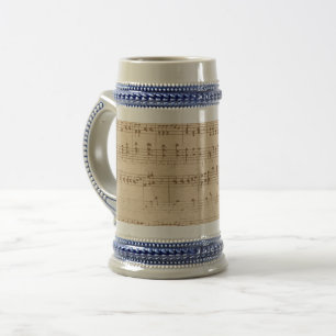 vintage beige Noten Bierglas