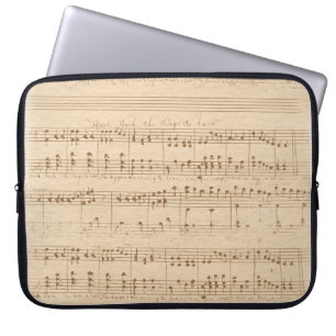 Vintage beige Noten Laptopschutzhülle