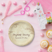 Vintage Beige- und Braunblatt-Hochzeit Pappteller (Party)